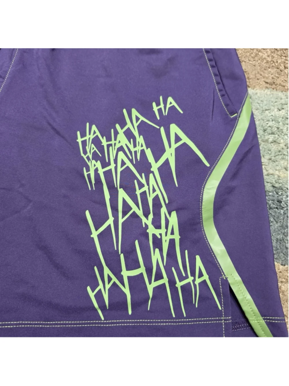 DC Comics Joker SuperX Performance Shorts Lined Purple Green XL NWT Gym